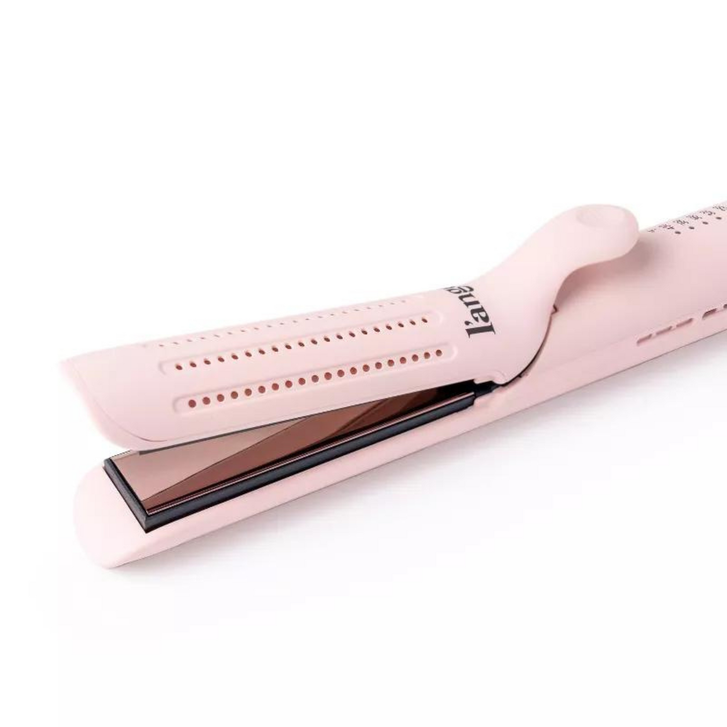 L'ANGE HAIR Le Duo Standard 360° Airflow Styler 2-in-1 Curling Wand & Titanium Flat Iron Hair Straightener Professional Hair Curler with Cooling Air Vents Dual Voltage & Adjustable Temp (Blush)