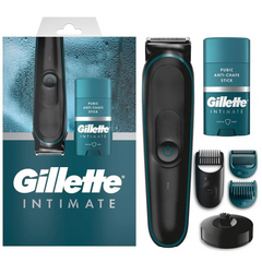 Gillette Intimate Groomer Shaving Set, Pubic Hair Trimmer For Men, Waterproof, Cordless for Wet/Dry Use