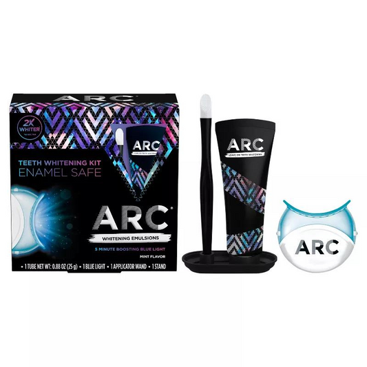 ARC Emulsion Leave-On Tooth Whitening System with Applicator, Stand and LED, 0.88oz New Sealed