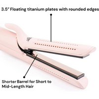 L'ANGE HAIR Le Duo Standard 360° Airflow Styler 2-in-1 Curling Wand & Titanium Flat Iron Hair Straightener Professional Hair Curler with Cooling Air Vents Dual Voltage & Adjustable Temp (Blush)