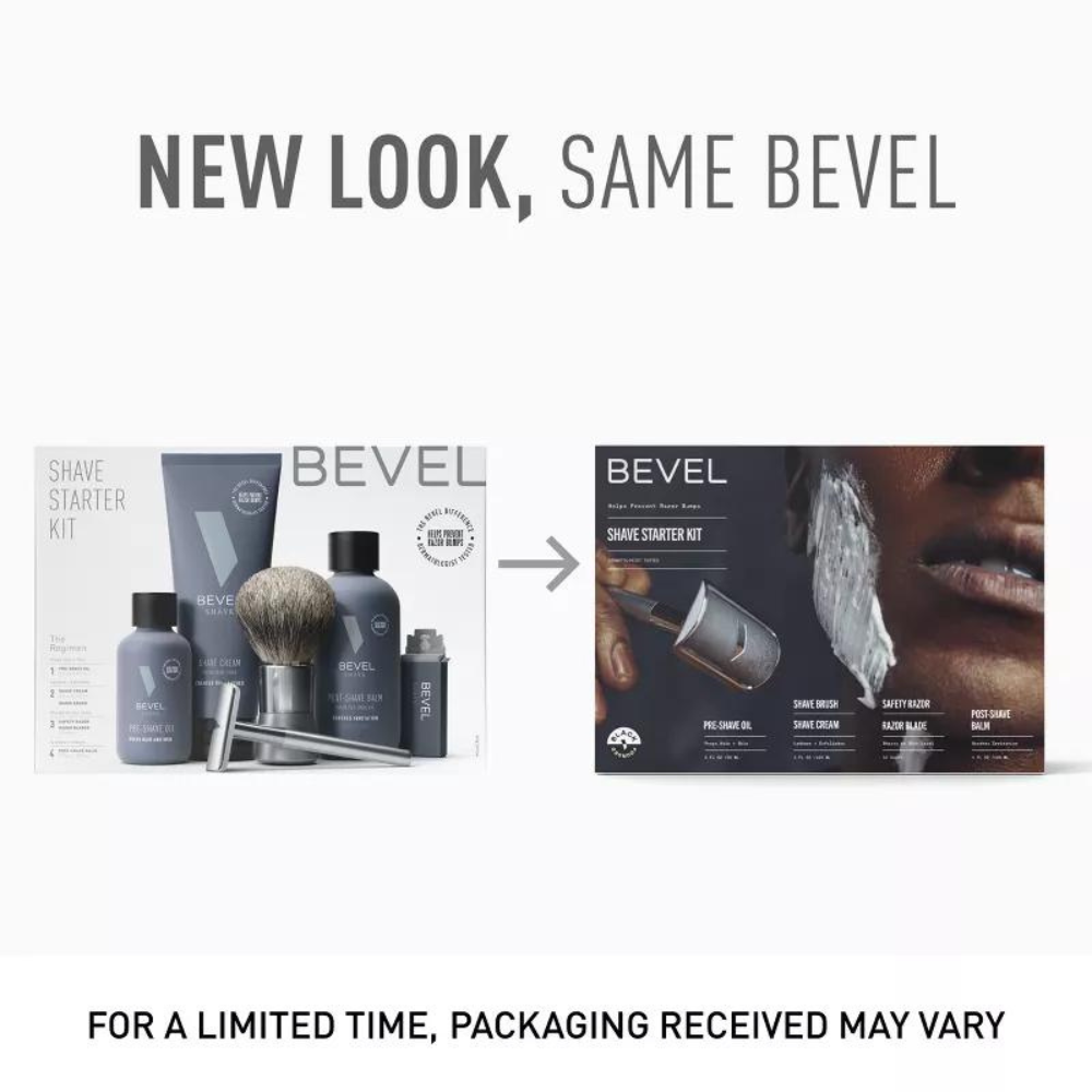 Bevel Men's Shave Kit - Safety Razor, Shave Brush, Shave Cream, Pre Shave Oil, Post Shave Balm