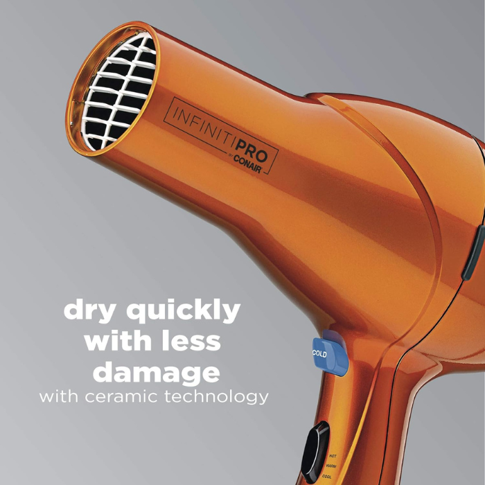 InfinitiPro by Conair Performance AC Motor Hair Dryer, Professional Blow Dryer, Orange