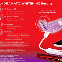 Colgate Optic White ComfortFit LED Teeth Whitening Kit, Smartphone-Powered Teeth Whitening Kit, Enamel-Safe